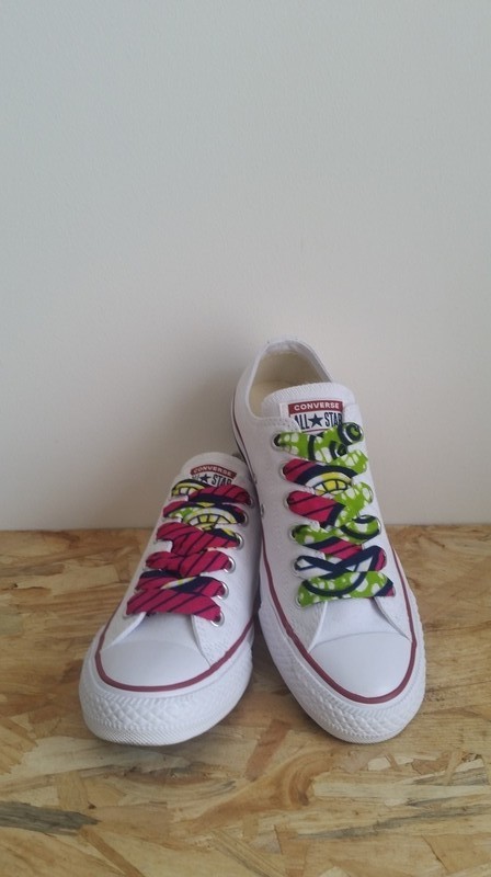 Pair of Wide Wax Laces Customization multicolour, for her, ankara Pair of Wide Wax Laces Customization multicolour, for her, ankara