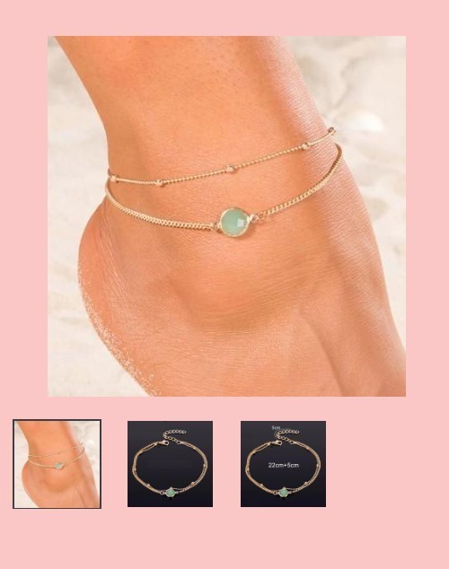 BRACELET de cheville en alliage de zing dorée envoie suivi-colis !! CHAINETTE