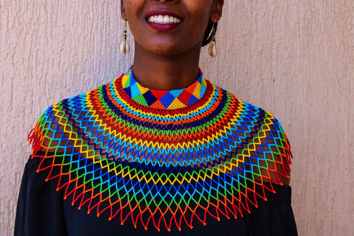 African Wedding Necklace Beaded Shawl Necklace Zulu Necklace