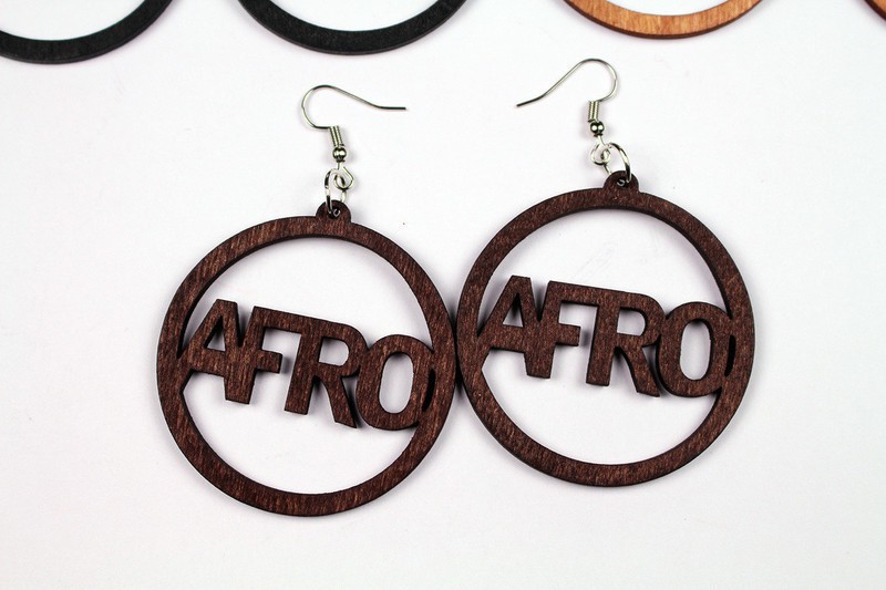Elegant African Wooden Earrings 8cm