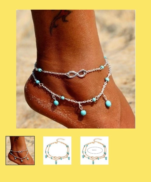 BRACELET de cheville en alliage de zing dorée envoie suivi-colis !! CHAINETTE