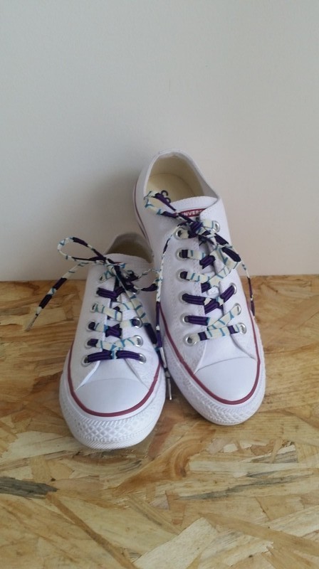 Paire de Lacets Wax Etroits Customisation multicolore, pour elle, wax Paire de Lacets Wax Etroits Customisation multicolore, pour elle, wax