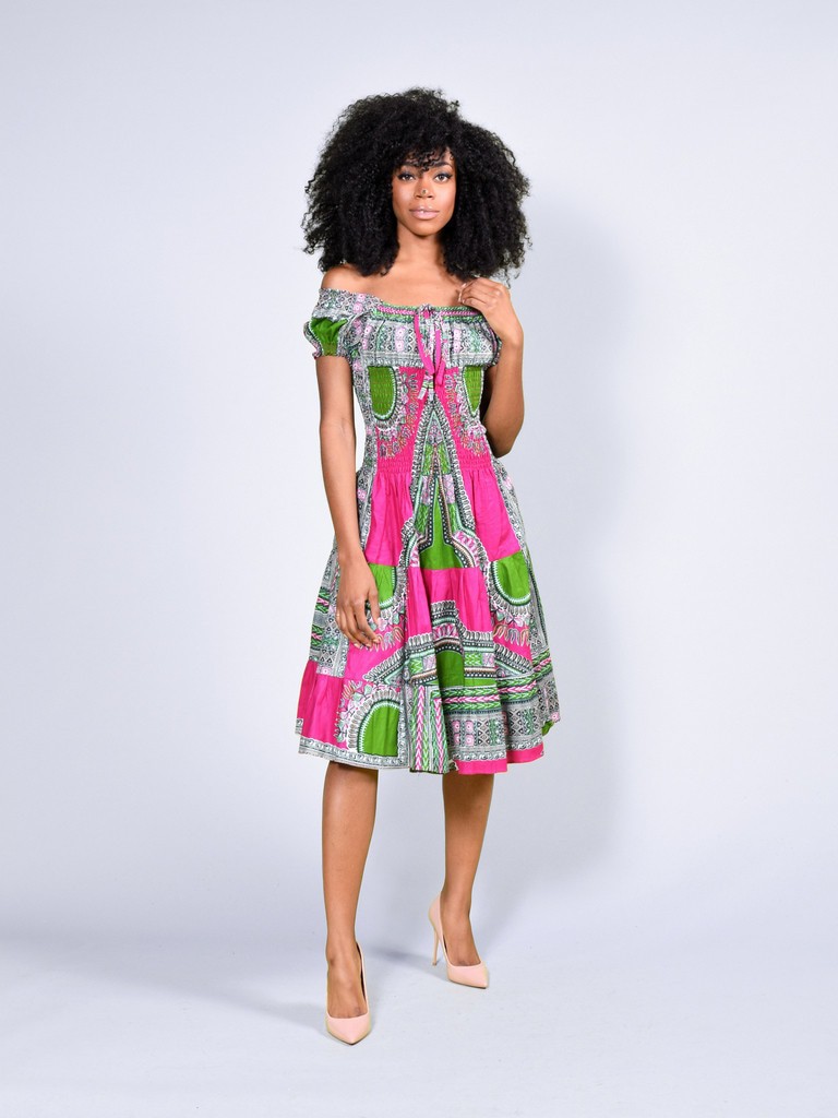 Bohème RoseLook Robe Courtes Dashiki Afro Beaux Intégral WaxAddis Courte AbebaPour ElleCotonLes Jours Robes FKcT1J3l